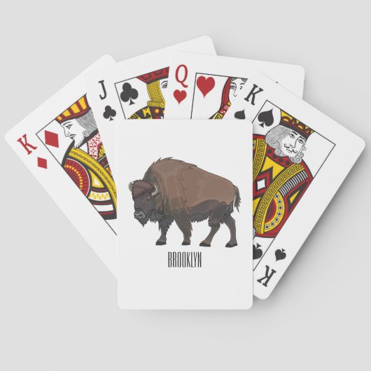 Bison cartoon afbeelding pokerkaarten (Achterkant)