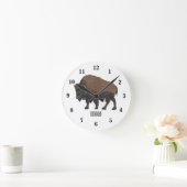 Bison cartoon afbeelding ronde klok (Huis)
