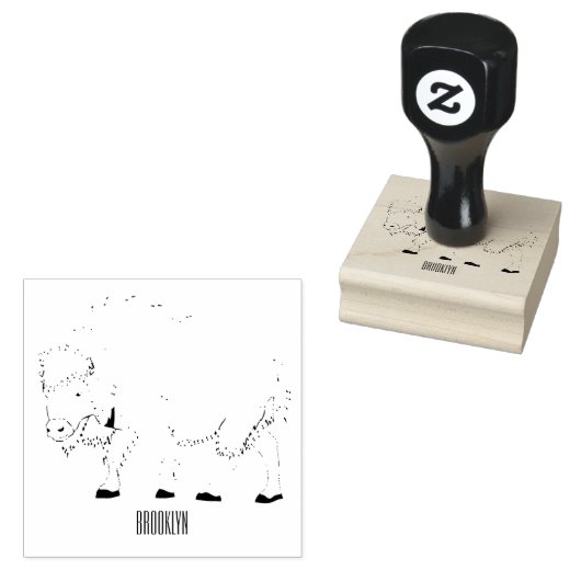Bison cartoon afbeelding rubberstempel (Gestempeld)