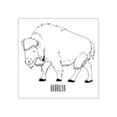 Bison cartoon afbeelding rubberstempel (Afrduk)