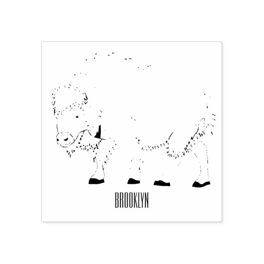 Bison cartoon afbeelding rubberstempel (Afrduk)
