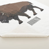 Bison cartoon afbeelding sherpa deken (3/4)