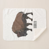 Bison cartoon afbeelding sherpa deken (Voorkant (horizontaal))