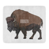 Bison cartoon afbeelding snijplank (Voorkant)