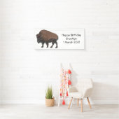 Bison cartoon afbeelding spandoek (Insitu)