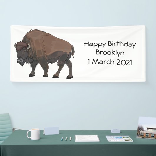 Bison cartoon afbeelding spandoek (Beurs)