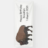 Bison cartoon afbeelding spandoek (Verticaal)