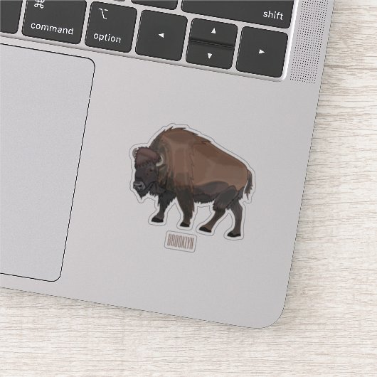 Bison cartoon afbeelding sticker (Detail)