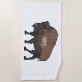 Bison cartoon afbeelding strandlaken (Voorkant)