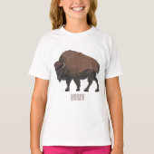 Bison cartoon afbeelding t-shirt (Voorkant)