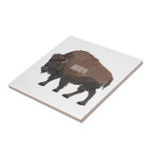 Bison cartoon afbeelding tegeltje (Zijkant)