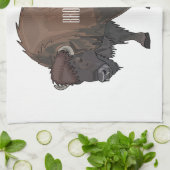 Bison cartoon afbeelding theedoek (Gevouwen)