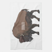 Bison cartoon afbeelding theedoek (Verticaal)