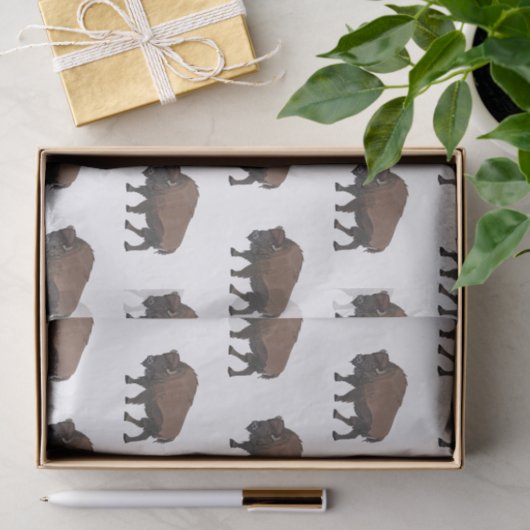 Bison cartoon afbeelding tissuepapier (Geschenk)