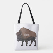 Bison cartoon afbeelding tote bag (Achterkant)