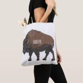 Bison cartoon afbeelding tote bag (Dichtbij)