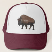 Bison cartoon afbeelding trucker pet (Voorkant)