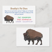 Bison cartoon afbeelding visitekaartje (Voorkant / Achterkant)