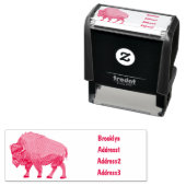 Bison cartoon afbeelding  zelfinktende stempel (In situ)