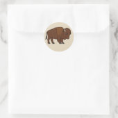 Bison Cartoon Ronde Sticker (Tas)
