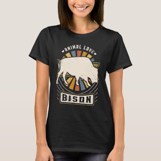Bison Classic Retro Animal T-shirt (Voorkant)