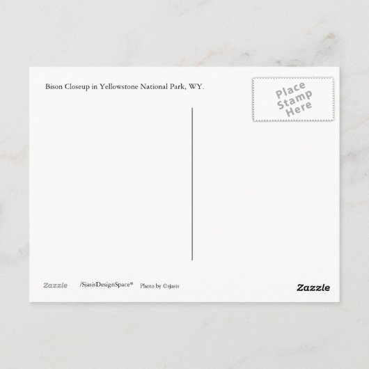 Bison Closeup Briefkaart (Achterkant)