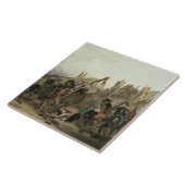 Bison-Dance van de Mandan Indianen voor hun ogen Tegeltje (Zijkant)