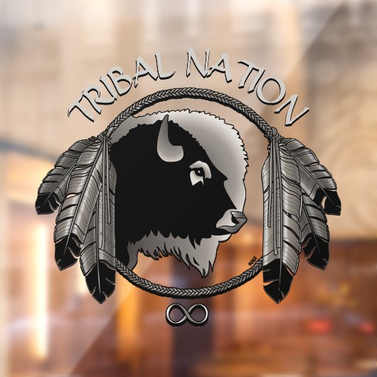 Bison Decal Custom Tribal Wildlife Window Cling (Vel 2)