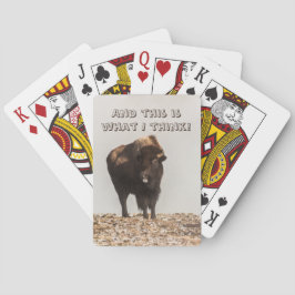 Bison die zijn tong uit tikt - Humor - grappig Pokerkaarten