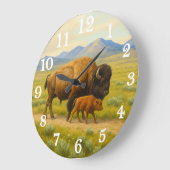 Bison duo in golden prairie grote klok (Hoek)