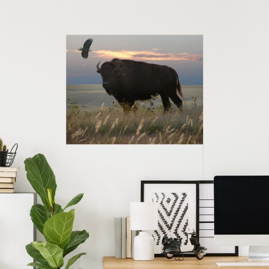 Bison & Eagle Poster (Thuiskantoor)