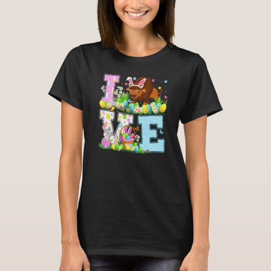 Bison Easter Hunt Funny Love Bison Easter Sund T-shirt (Voorkant)