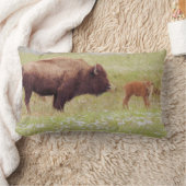 Bison en Calf in het nationale park van Yellowston Kussen (Deken)