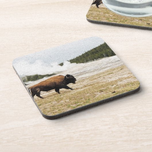 Bison en oude gelovigen bier onderzetter (Linkerzijde)