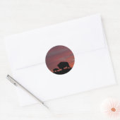 Bison familie ronde sticker (Envelop)