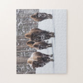 Bison Family in Snow Jigzaag Puzzle Legpuzzel (Verticaal)