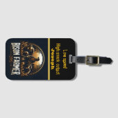 Bison Farmer staat trots tussen zijn kudde in de s Bagagelabel (Voorkant (horizontaal))