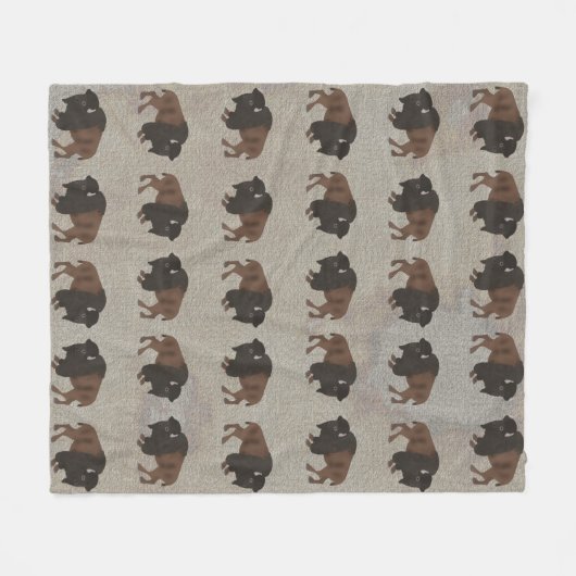 Bison Fleece Blanket Deken (Voorkant (Horizontaal))