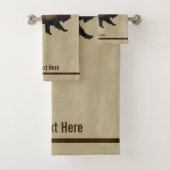 Bison gatsen op oud papier bad handdoek (Insitu)