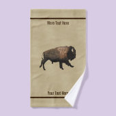 Bison gatsen op oud papier bad handdoek (Handdoek)