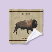 Bison gatsen op oud papier bad handdoek (Wasdoekje)