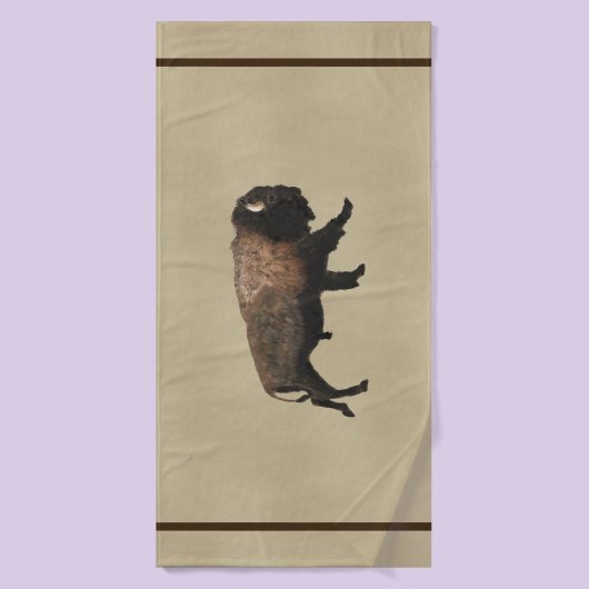 Bison gatsen op oud papier badhanddoek (Badhanddoek)