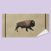 Bison gatsen op oud papier badhanddoek (Badhanddoek)