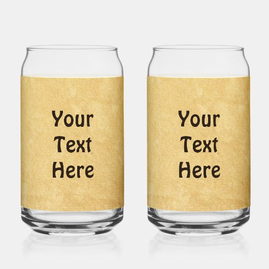 Bison gatsen op oud papier blikvorm glas (Achterkant)