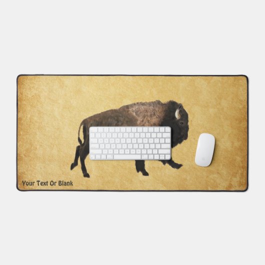Bison gatsen op oud papier bureaumat (Keyboard & Muis)