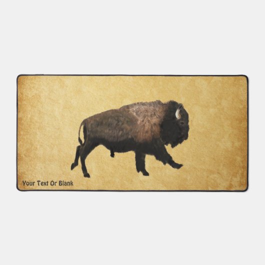 Bison gatsen op oud papier bureaumat (Voorkant)