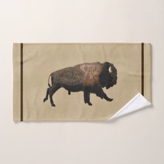 Bison gatsen op oud papier handdoek (Handdoek)