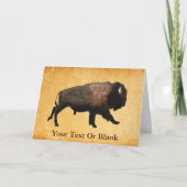 Bison gatsen op oud papier kaart (Voorkant)