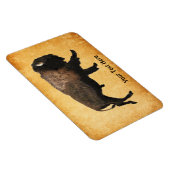 Bison gatsen op oud papier magneet (Rechterzijde)