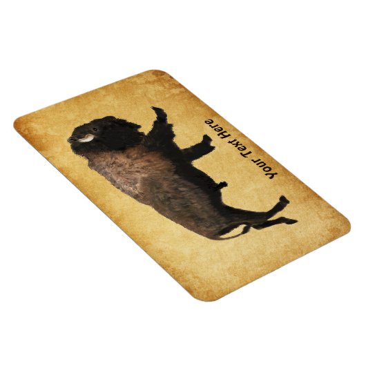 Bison gatsen op oud papier magneet (Rechterzijde)